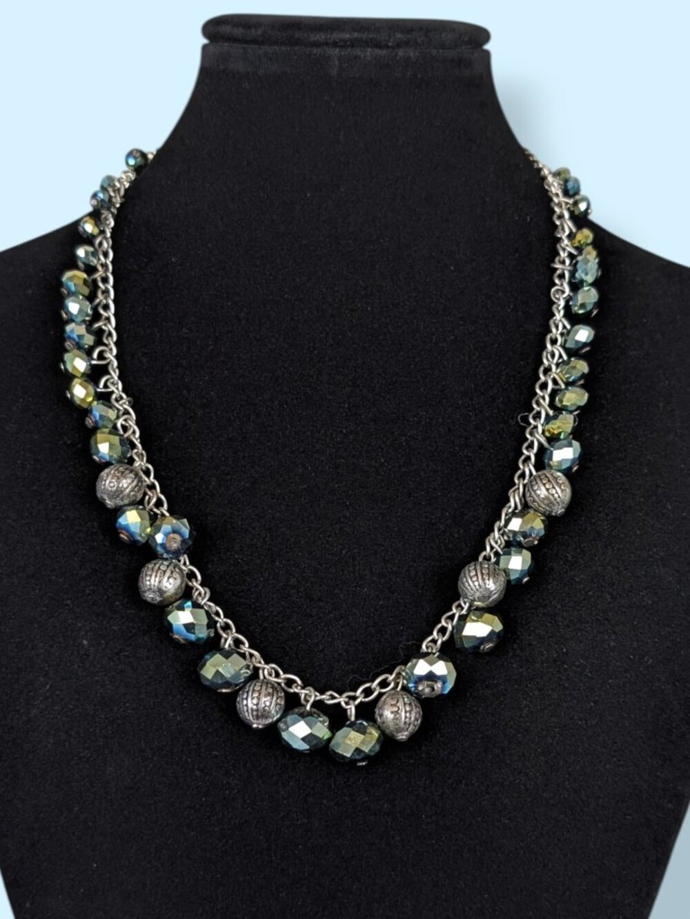 Graduated Dangling AB Crystal Necklace